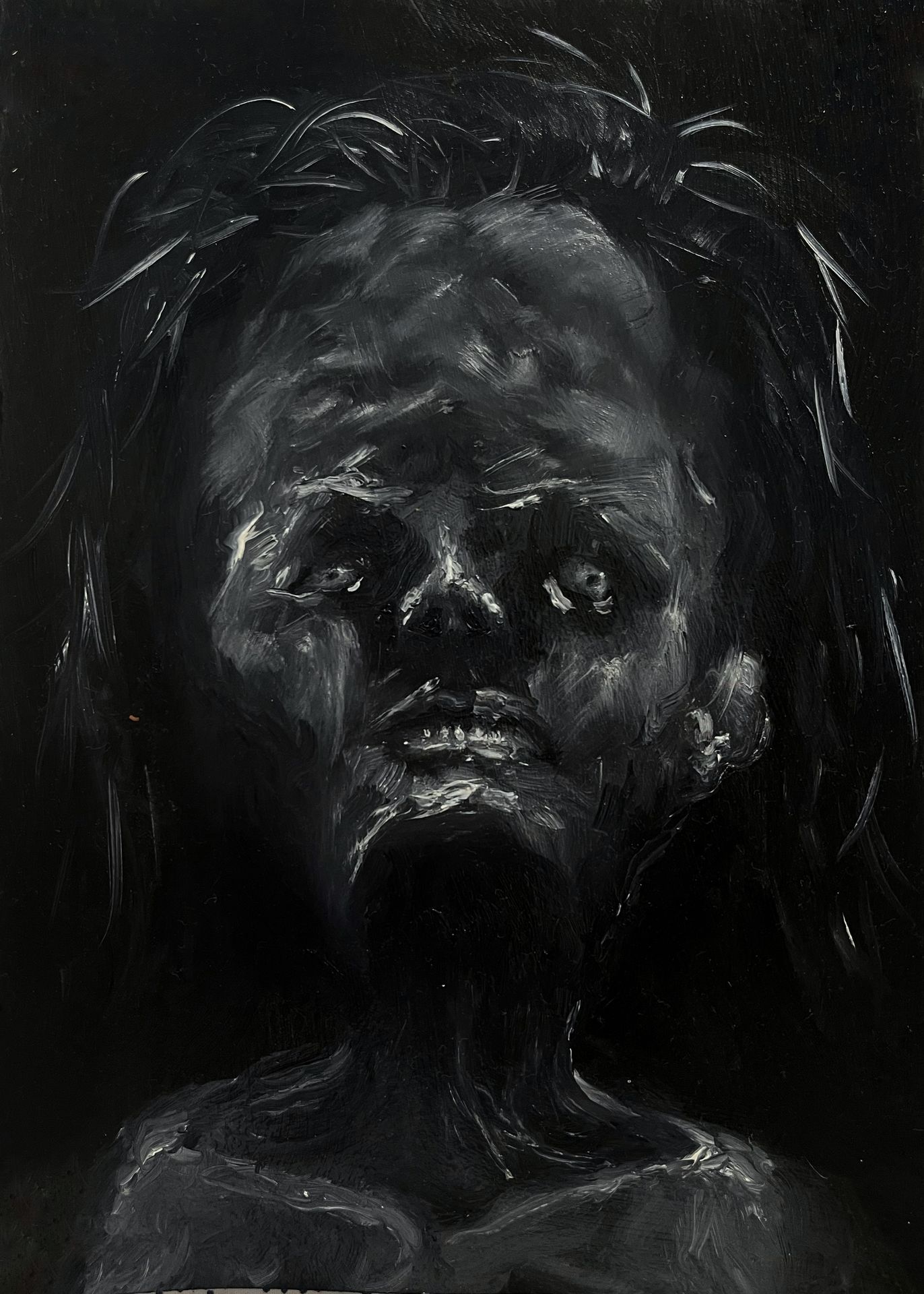 Oil painting abstract portrait