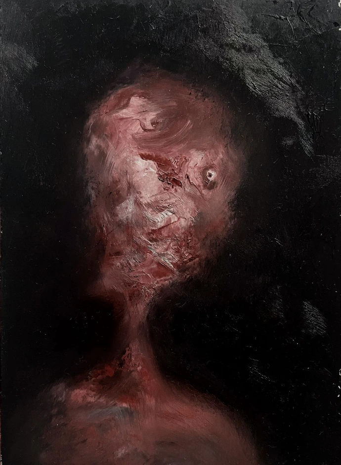 Oil painting abstract portrait